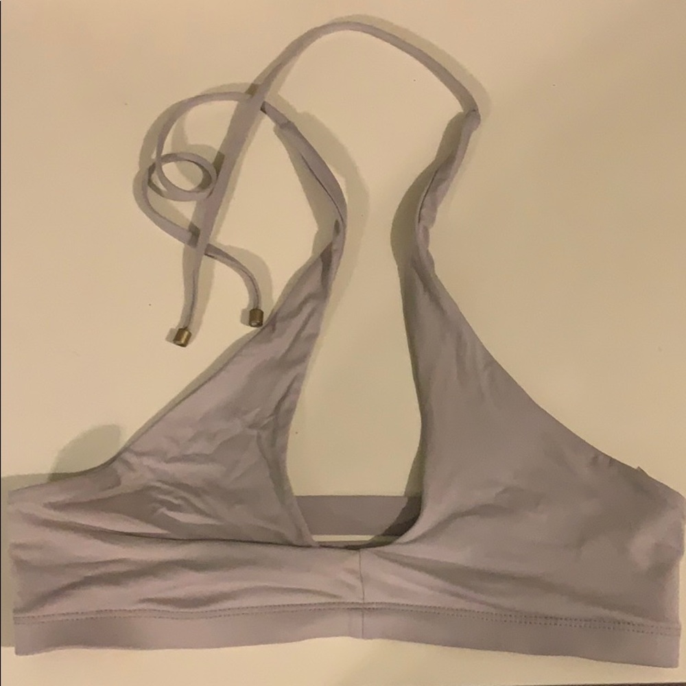 Vitamin A gray/off white halter top
